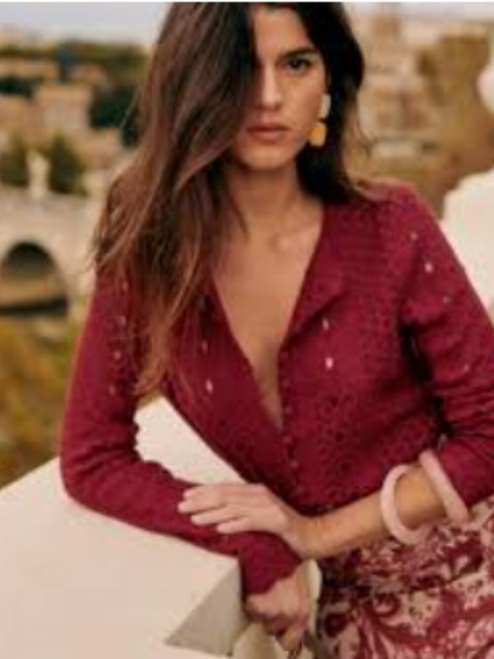 Sezane Noelia Cardigan Cherry - Size XS